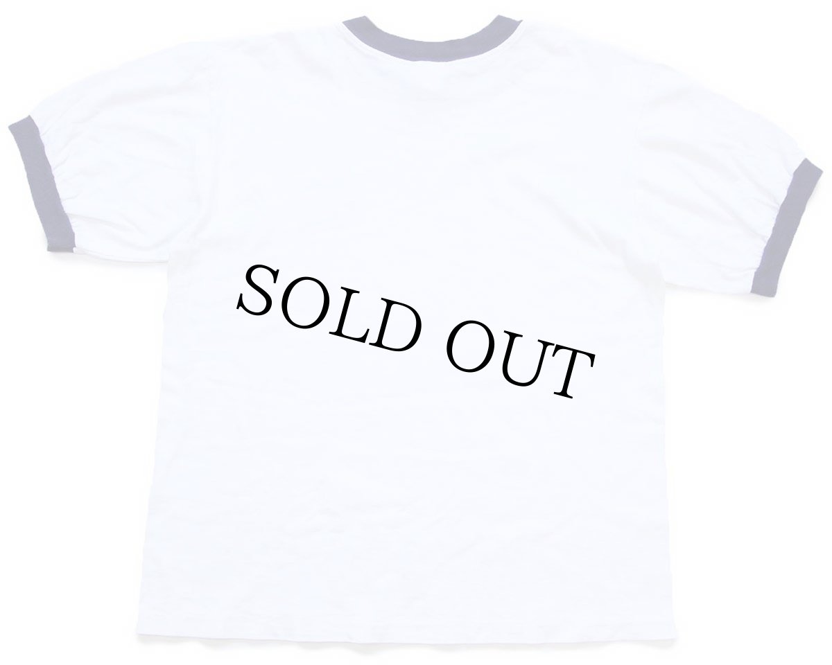 画像3: USA製 U.S.NAVAL ACADEMY ロゴ コットン リンガーTシャツ 白×ナス紺 M (3)