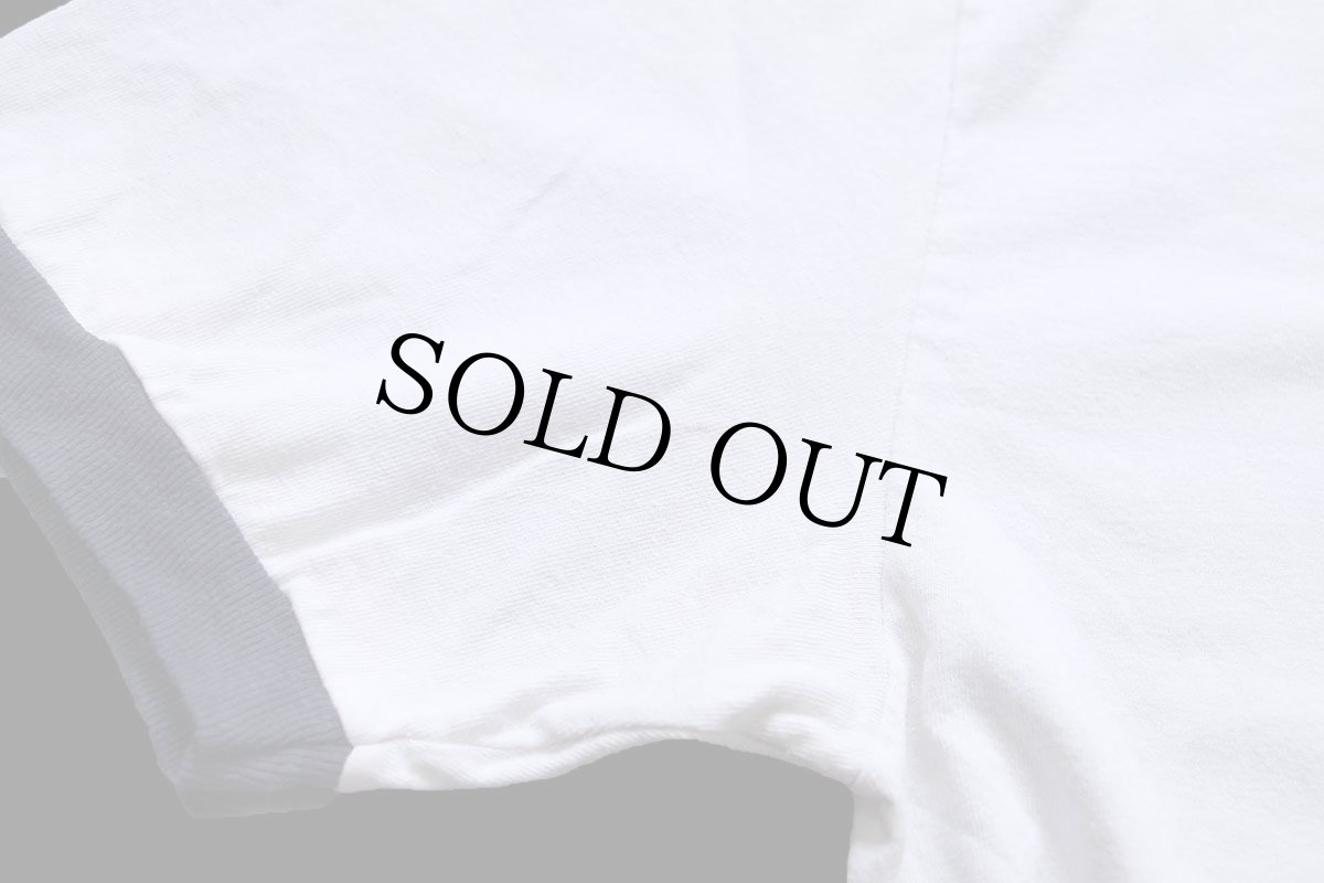 画像6: Championチャンピオン U.S.NAVAL ACADEMY ロゴ コットン リンガーTシャツ 白×ナス紺 (6)