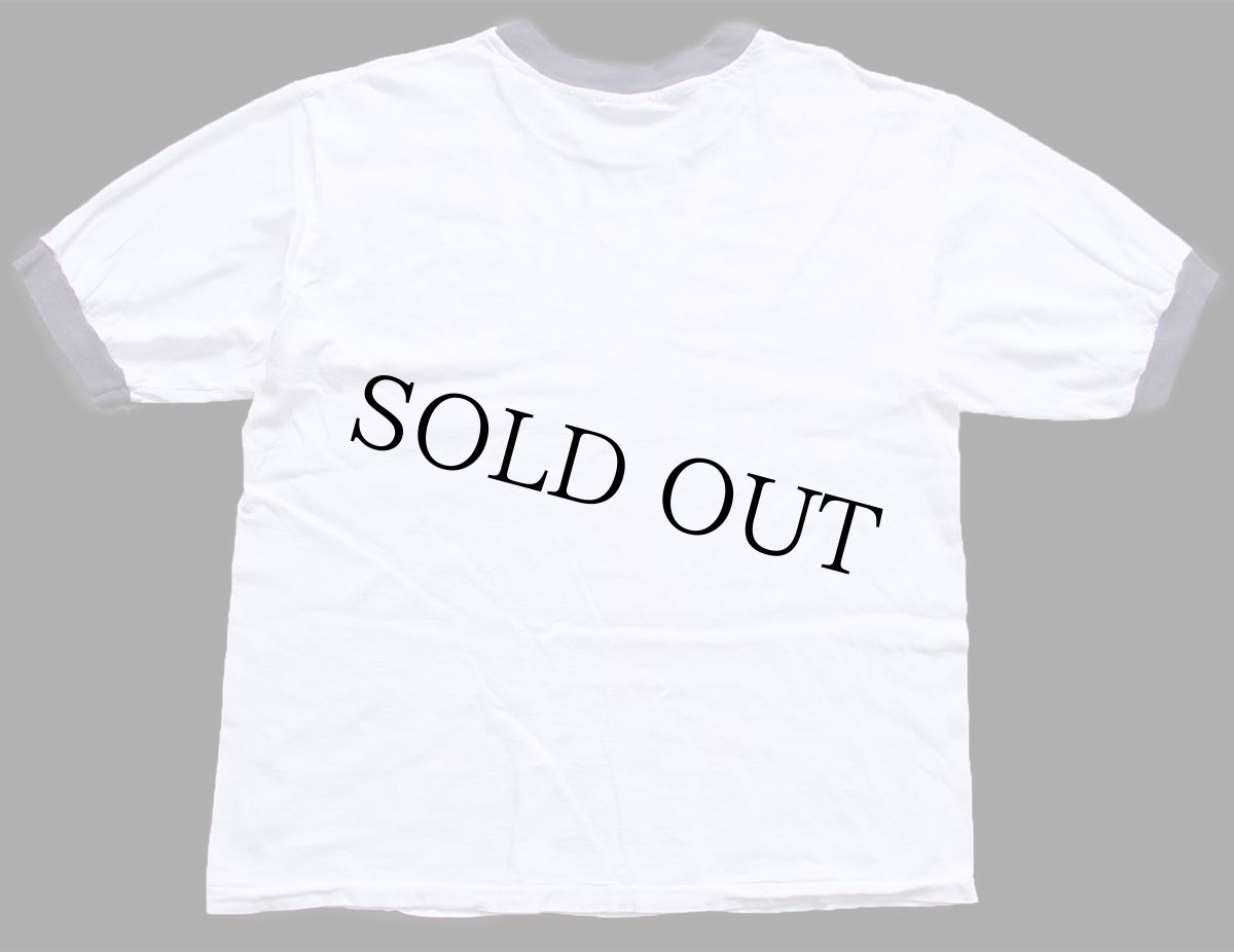 画像3: USA製 U.S.NAVAL ACADEMY ロゴ コットン リンガーTシャツ 白×ナス紺 (3)