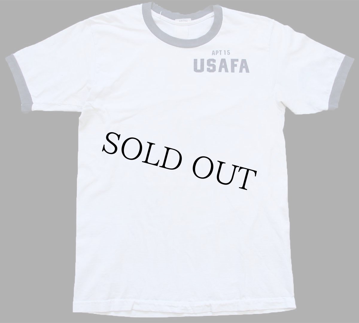 画像2: APT 15 USAFA コットン リンガーTシャツ 白×紺 (2)