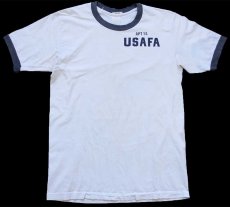 画像2: APT 15 USAFA コットン リンガーTシャツ 白×紺 (2)