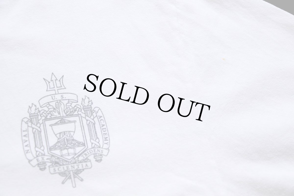 画像5: Championチャンピオン U.S.NAVAL ACADEMY ロゴ コットン リンガーTシャツ 白×ナス紺 (5)