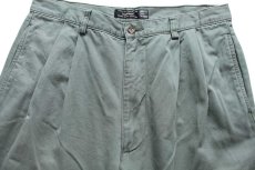 画像4: 90s GAPギャップ ツータック コットン チノパン 薄緑 W34 L32 (4)