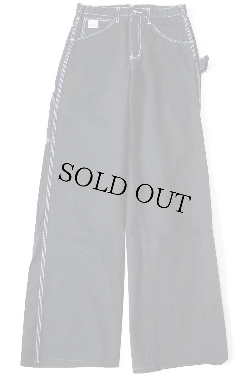 画像2: デッドストック★90s USA製 POINTERポインター コットン ペインターパンツ 後染め 黒 W30 L34 (2)