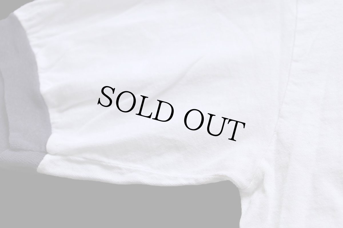 画像7: USA製 U.S.NAVAL ACADEMY ロゴ コットン リンガーTシャツ 白×ナス紺 (7)