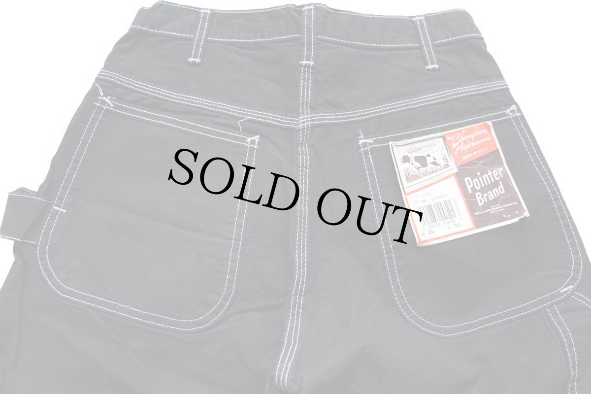 画像5: デッドストック★90s USA製 POINTERポインター コットン ペインターパンツ 後染め 黒 W30 L34 (5)