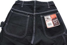 画像5: デッドストック★90s USA製 POINTERポインター コットン ペインターパンツ 後染め 黒 W30 L34 (5)