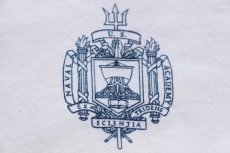 画像4: 90s USA製 MVP U.S.NAVAL ACADEMY ロゴ コットン リンガーTシャツ 白×紺 L (4)