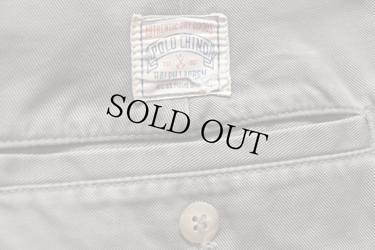 画像7: 90s USA製 ポロ ラルフローレン ツータック コットン チノパン グレー W33 L31 (7)