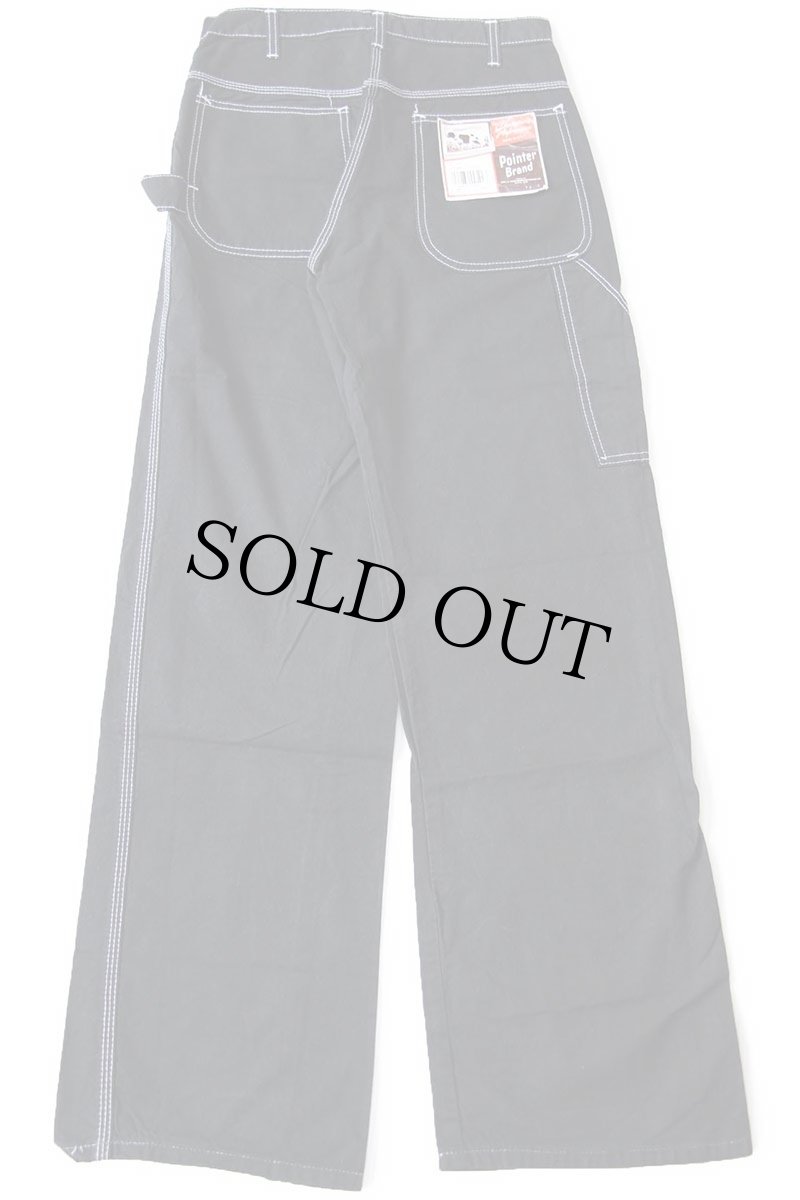 画像3: デッドストック★90s USA製 POINTERポインター コットン ペインターパンツ 後染め 黒 W30 L34 (3)