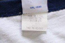 画像6: 90s USA製 MVP U.S.NAVAL ACADEMY ロゴ コットン リンガーTシャツ 白×紺 L (6)