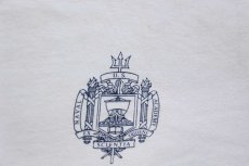 画像4: USA製 U.S.NAVAL ACADEMY ロゴ コットン リンガーTシャツ 白×ナス紺 (4)