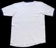 画像3: 90s USA製 MVP U.S.NAVAL ACADEMY ロゴ コットン リンガーTシャツ 白×紺 L (3)