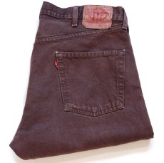 画像1: 00s Levi'sリーバイス 501 キャラクター シルクスクリーン 後染め カラーデニムパンツ 焦げ茶 W38 L30★SDP3400 (1)