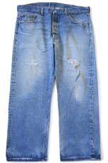 画像2: 00s メキシコ製 Levi'sリーバイス 501 ダメージ デニムパンツ W40★SDP3409 (2)