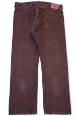 画像3: 00s Levi'sリーバイス 501 キャラクター シルクスクリーン 後染め カラーデニムパンツ 焦げ茶 W38 L30★SDP3400 (3)