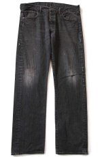 画像2: メキシコ製 Levi'sリーバイス 501 ダメージ ブラック デニムパンツ W38 L34★SDP3364 (2)