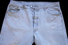 画像4: メキシコ製 Levi'sリーバイス 501 ペンキ飛び 先染め グレー デニムパンツ W42 L32★SDP3394 (4)