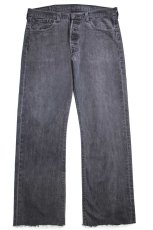 画像2: メキシコ製 Levi'sリーバイス 501 カットオフ ブラック デニムパンツ W38★SDP3546 (2)