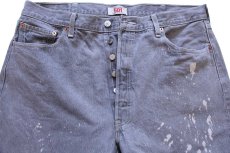 画像4: メキシコ製 Levi'sリーバイス 501 ブリーチ飛び 先染め グレー デニムパンツ W40★SDP3427 (4)