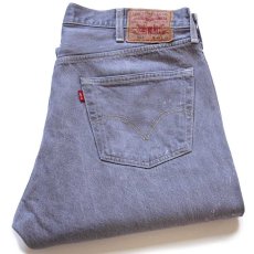 画像1: メキシコ製 Levi'sリーバイス 501 ブリーチ飛び 先染め グレー デニムパンツ W40★SDP3427 (1)