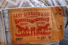 画像5: Levi'sリーバイス 501 ストレッチ 先染め グレー デニムパンツ W38 L32★SDP3426 (5)