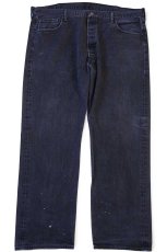 画像2: メキシコ製 Levi'sリーバイス 501 ブリーチ飛び ブラック デニムパンツ W44 L32★SDP3414 特大 (2)