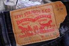 画像5: メキシコ製 Levi'sリーバイス 501 ブリーチ飛び ブラック デニムパンツ W44 L32★SDP3414 特大 (5)