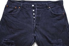 画像4: Levi'sリーバイス 501 ダメージ加工 ブラック デニムパンツ W40 L30★SDP3798 (4)