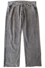 画像2: Levi'sリーバイス 505 ブリーチ&カットオフ ブラック デニムパンツ フェード W38★SDP3749 (2)
