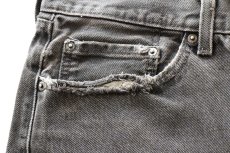 画像6: Levi'sリーバイス 505 ブリーチ&カットオフ ブラック デニムパンツ フェード W38★SDP3749 (6)