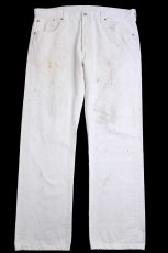 画像2: メキシコ製 Levi'sリーバイス 501 ペンキ飛び ホワイト デニムパンツ W38 L32★SDP3561 (2)