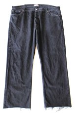 画像2: メキシコ製 Levi'sリーバイス 501 カットオフ ブラック デニムパンツ W46★SDP3909 特大 (2)