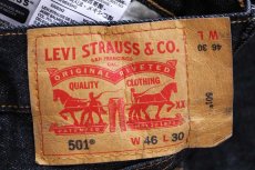 画像5: メキシコ製 Levi'sリーバイス 501 カットオフ 先染め ブラック デニムパンツ W46★SDP3926 特大 (5)