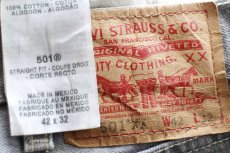 画像5: メキシコ製 Levi'sリーバイス 501 先染め グレーデニムパンツ W42 L32★SDP3888 (5)