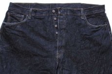 画像4: メキシコ製 Levi'sリーバイス 501 カットオフ 先染め ブラック デニムパンツ W46★SDP3926 特大 (4)