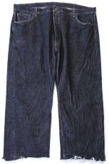 画像2: メキシコ製 Levi'sリーバイス 501 カットオフ 先染め ブラック デニムパンツ W46★SDP3926 特大 (2)