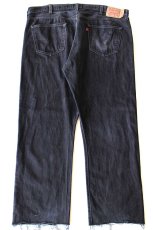 画像3: メキシコ製 Levi'sリーバイス 501 カットオフ ブラック デニムパンツ W46★SDP3909 特大 (3)