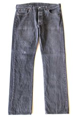 画像2: メキシコ製 Levi'sリーバイス 501 ダメージ ブラック デニムパンツ フェード W38 L34★SDP3908 (2)