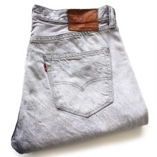 画像1: Levi'sリーバイス 501 USED&ブリーチ加工 先染め ブラック デニムパンツ W34 L30★SDP3977 (1)