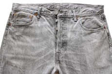 画像4: トルコ製 Levi'sリーバイス 501 USED加工 先染め グレー デニムパンツ W34 L34★SDP4060 ユーロ (4)