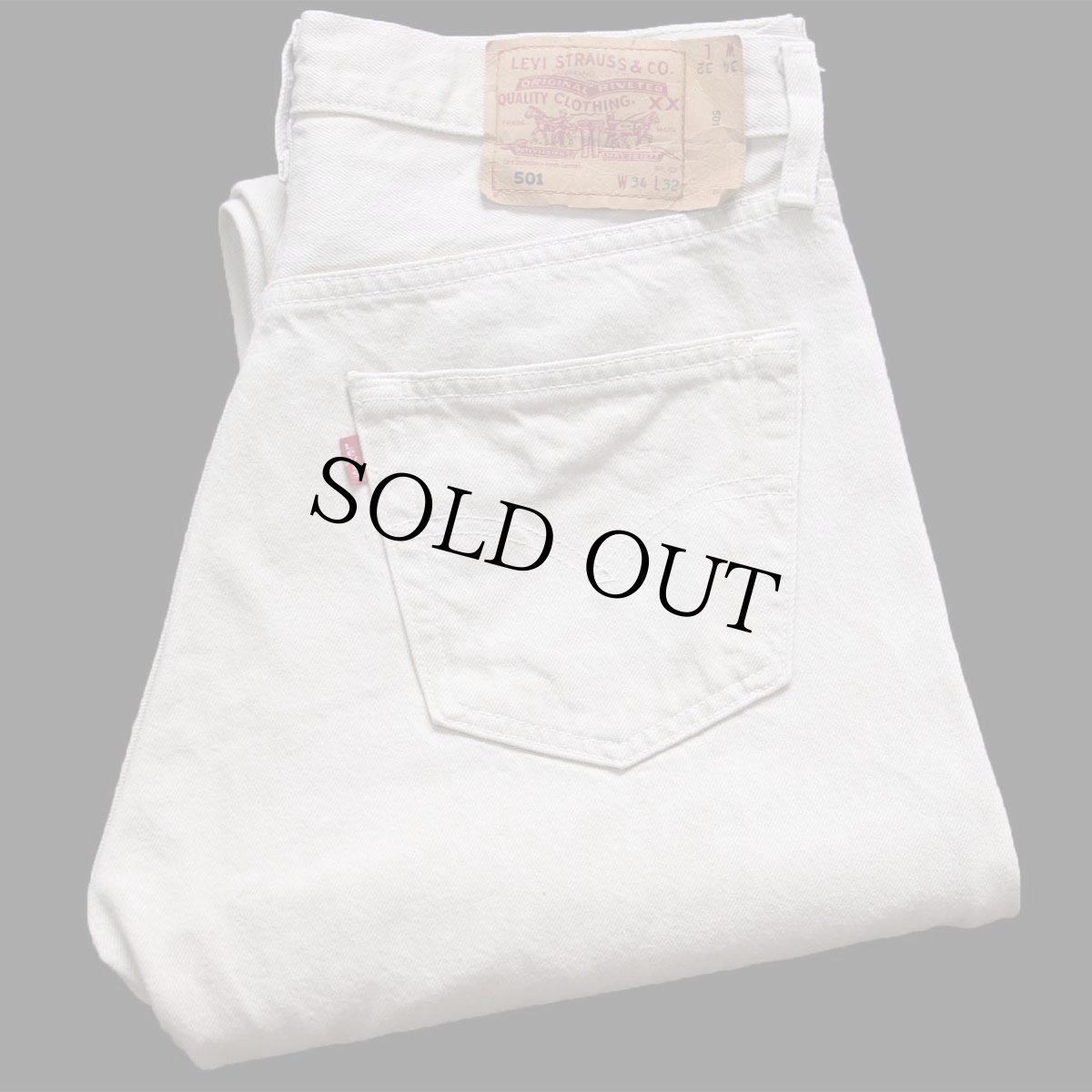 画像1: 00s ポーランド製 Levi'sリーバイス 501 先染め カラーデニムパンツ ベージュ W34★SDP3988 ユーロ (1)