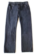 画像2: ポーランド製 LEVI'Sリーバイス PREMIUM 501 BIGE ストレッチ 後染め ブラック デニムパンツ W33 L30★SDP4064 ユーロ (2)