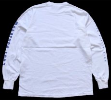 画像3: 90s Disneyディズニー ミッキー マウス WALT DISNEY WORLD 袖プリント コットン 長袖Tシャツ 白 L (3)