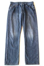 画像2: 00s トルコ製 Levi'sリーバイス 501 USED加工 後染め カラーデニムパンツ 紺 W32★SDP4071 ユーロ (2)
