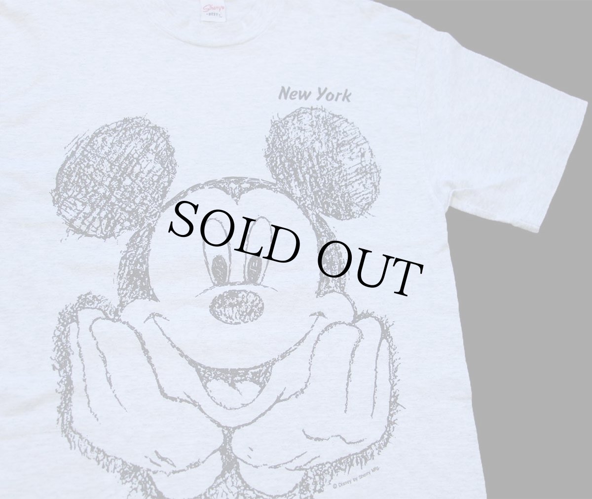 画像1: 90s Disneyディズニー ミッキー マウス New York ニューヨーク アート コットンTシャツ 杢ライトグレー M (1)