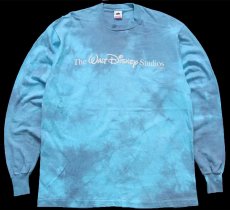 画像2: 90s USA製 The Walt Disney Studios ディズニー ロゴ タイダイ染め コットン 長袖Tシャツ XL (2)