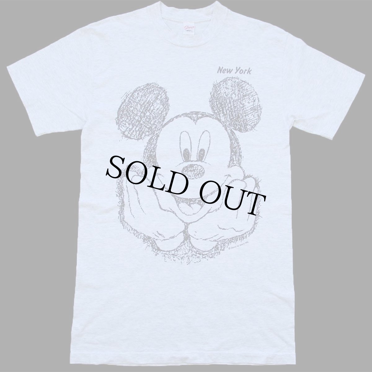 画像2: 90s Disneyディズニー ミッキー マウス New York ニューヨーク アート コットンTシャツ 杢ライトグレー M (2)