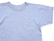 画像1: 80s USA製 Championチャンピオン 無地 目無し バインダーネック 88/12 Tシャツ 杢グレー M★A (1)