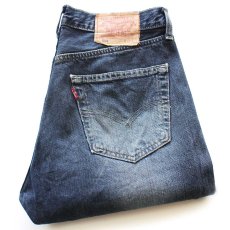 画像1: 00s トルコ製 Levi'sリーバイス 501 USED加工 後染め カラーデニムパンツ 紺 W32★SDP4071 ユーロ (1)